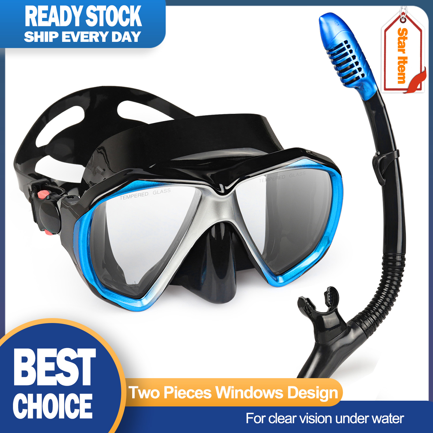 Freediving Mask Set - EXP VISION Dry Snorkel Juego de