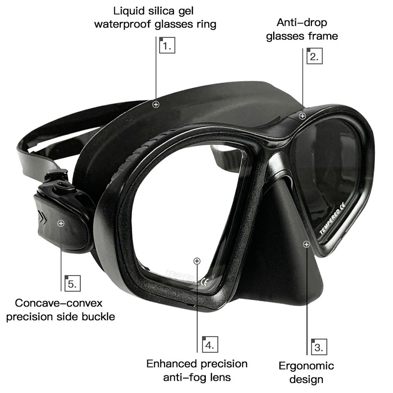 Máscara de Buceo de Vidrio Tem - Freediving Mask Set reseña y precio